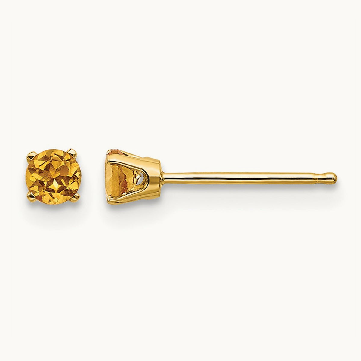 November/Citrine Post Earrings — 3mm