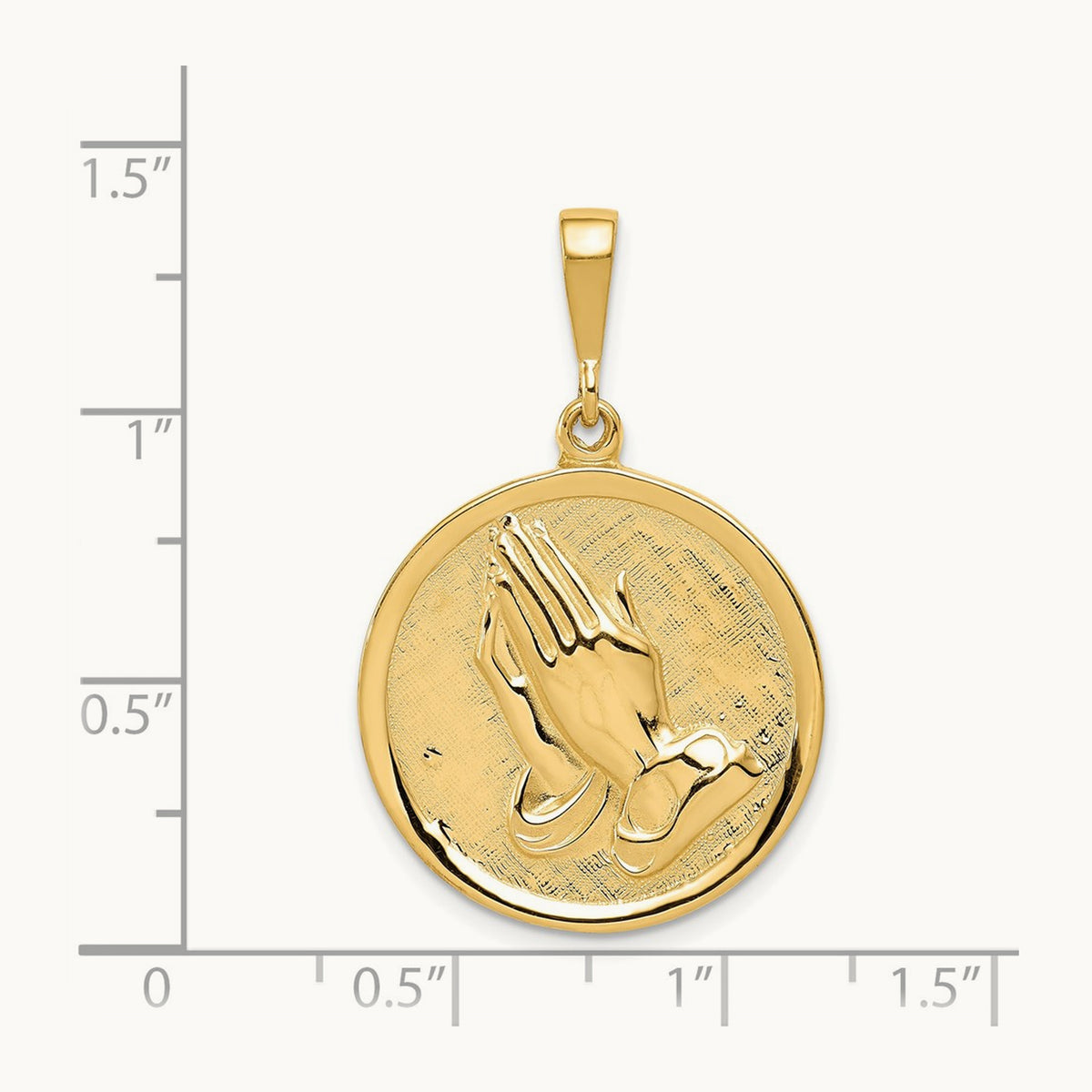 Praying Hands and Serenity Prayer Pendant — 14K Yellow Gold