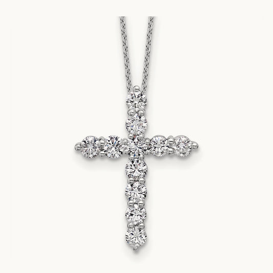 Cross Pendant Necklace, 1.50 ct tw Lab-Grown Diamond