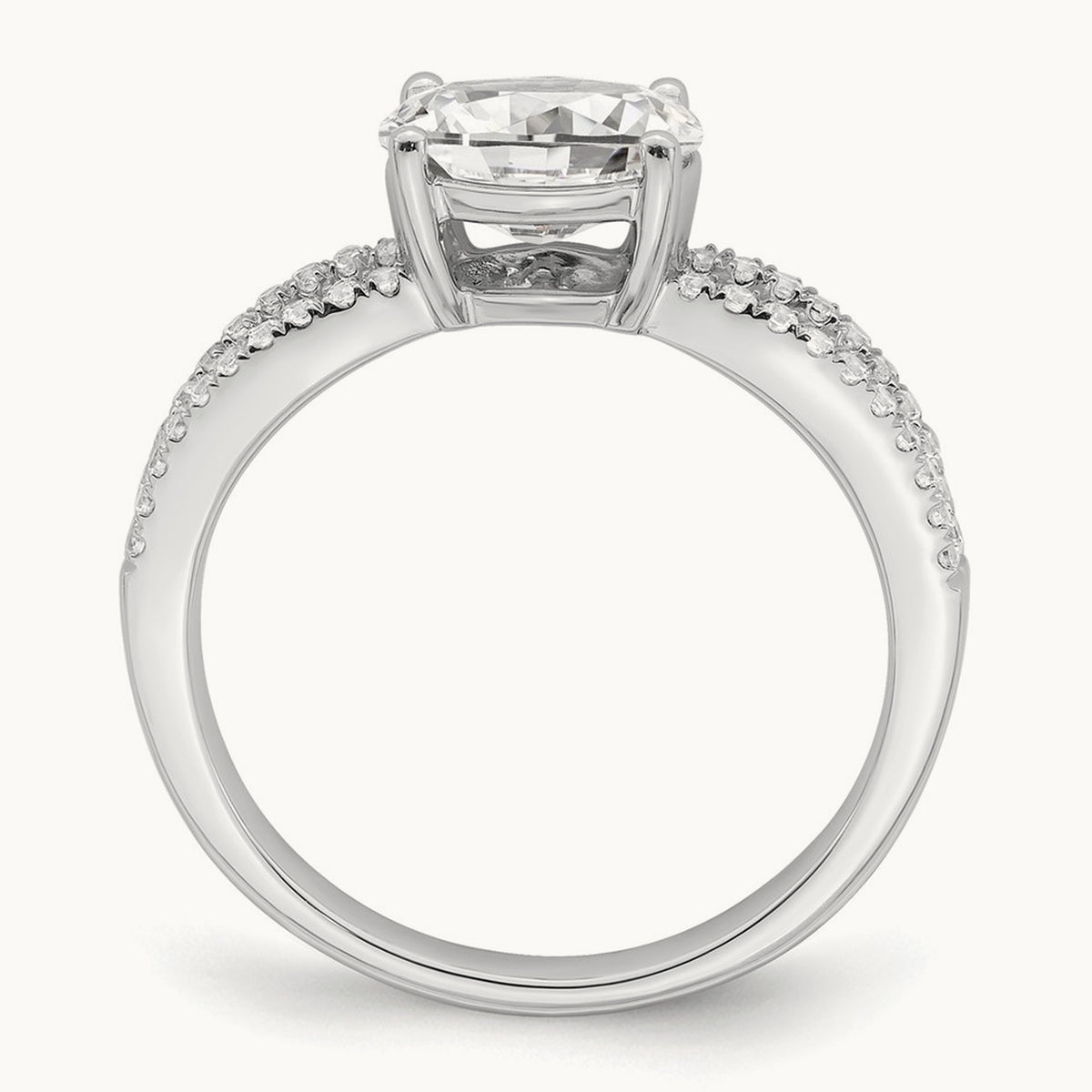 East West Oval Semi-Mount Engagement Ring — 1 ct, 7