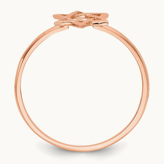 Polished Star of David Ring — 14K Rose Gold