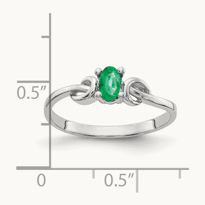 5x3mm Oval Emerald ring, 14K White Gold