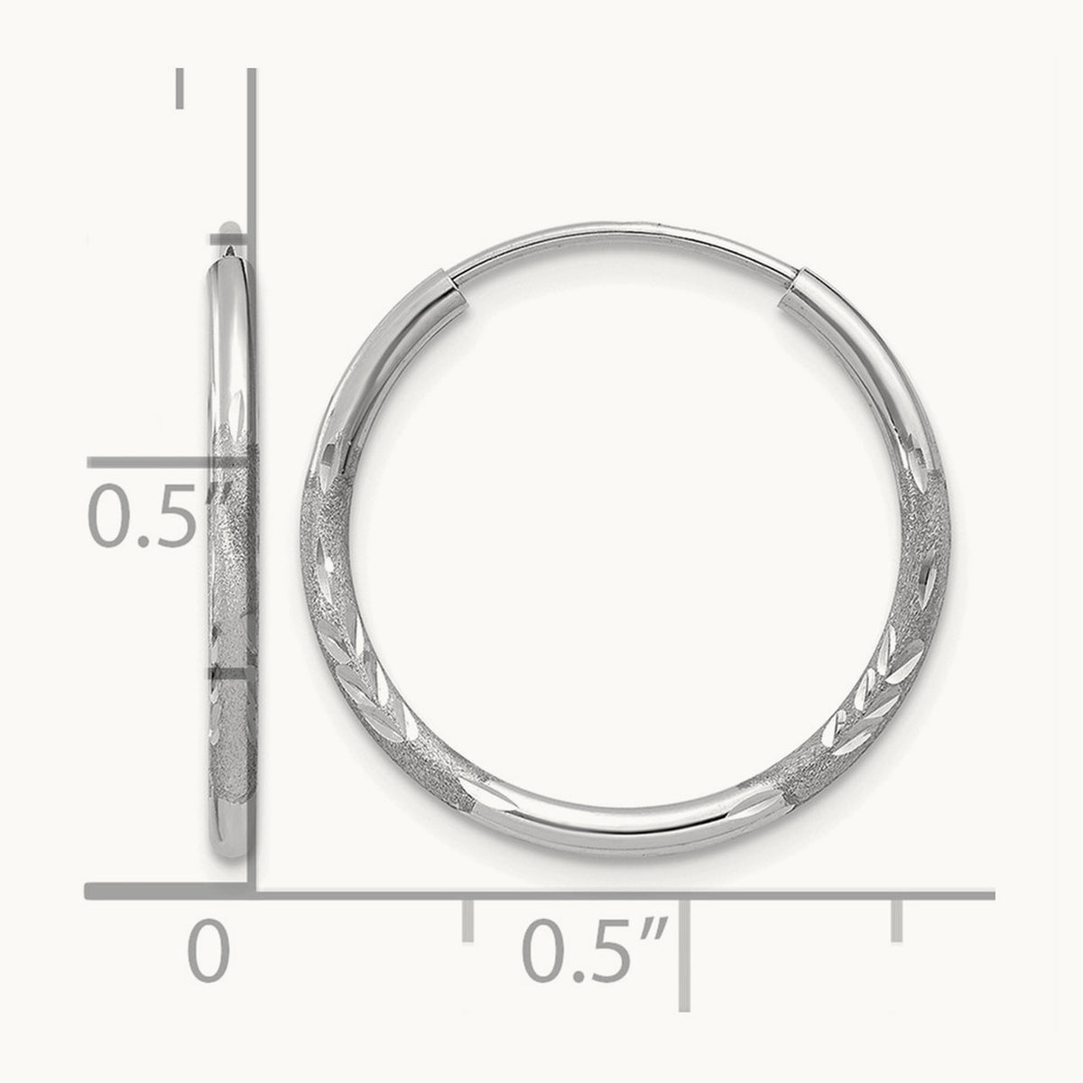 Diamond-cut Endless Hoop Earrings — 16mm, 1.5mm