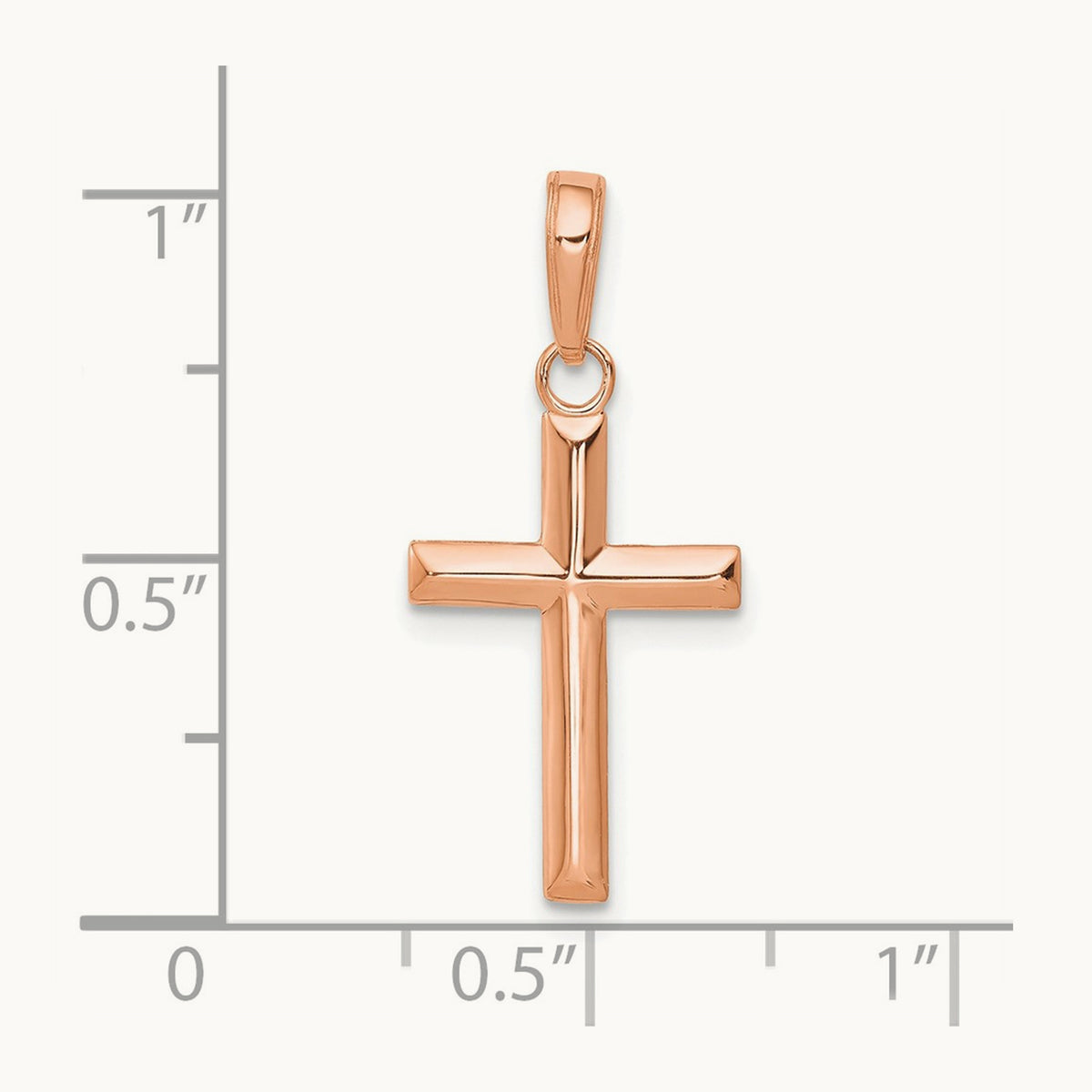 Small Cross Pendant, 14K Rose Gold