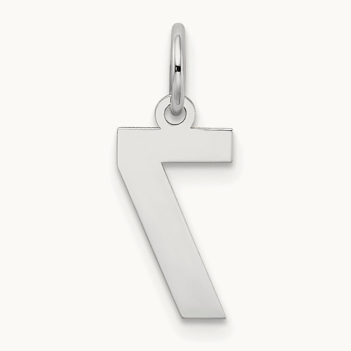 Small Satin Number 7 Charm — 14K White Gold
