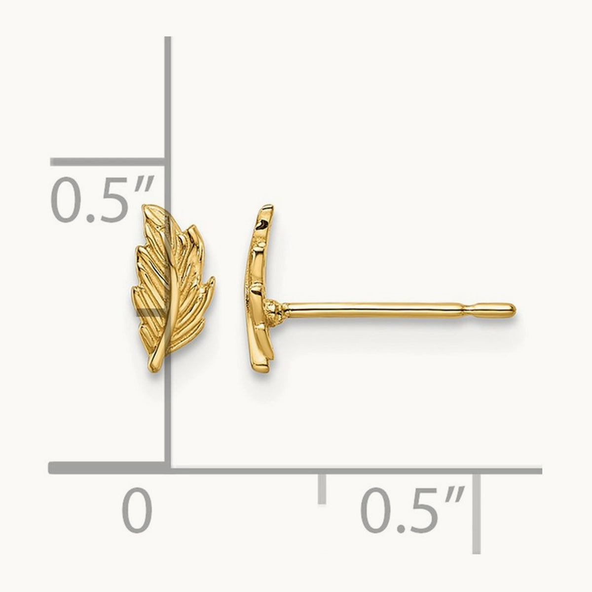 Madi K Leaf Post Earrings, 14K