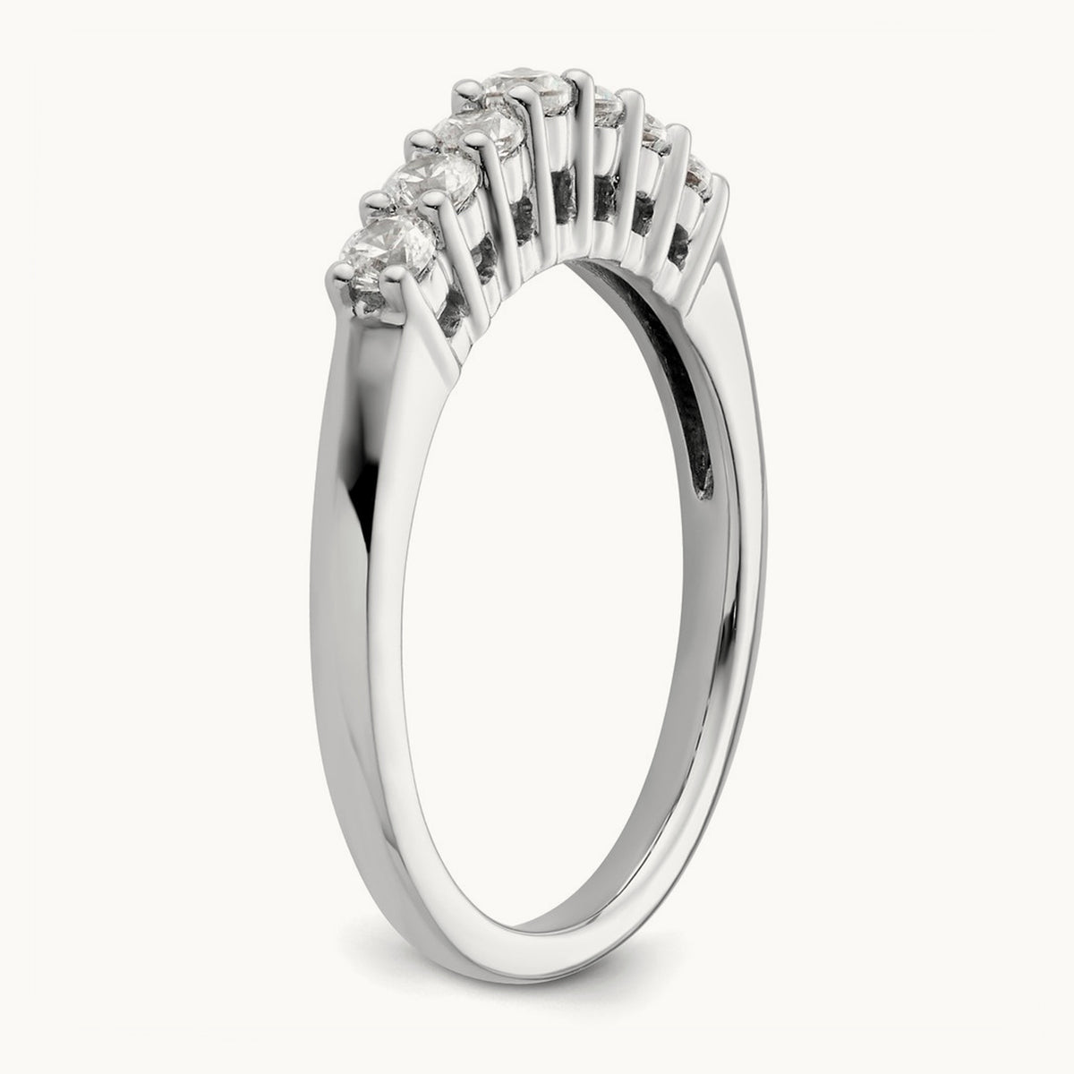 7-Stone Diamond Band, 14K White Gold