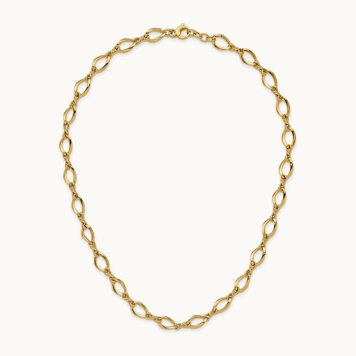 Fancy Link 18in Necklace, 14K