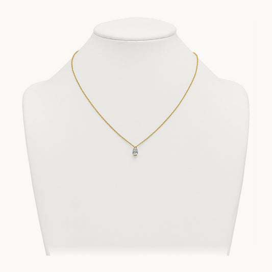 Pear Half Bezel Pendant Necklace, 1.00-3.00 ct tw Lab-Grown Diamond