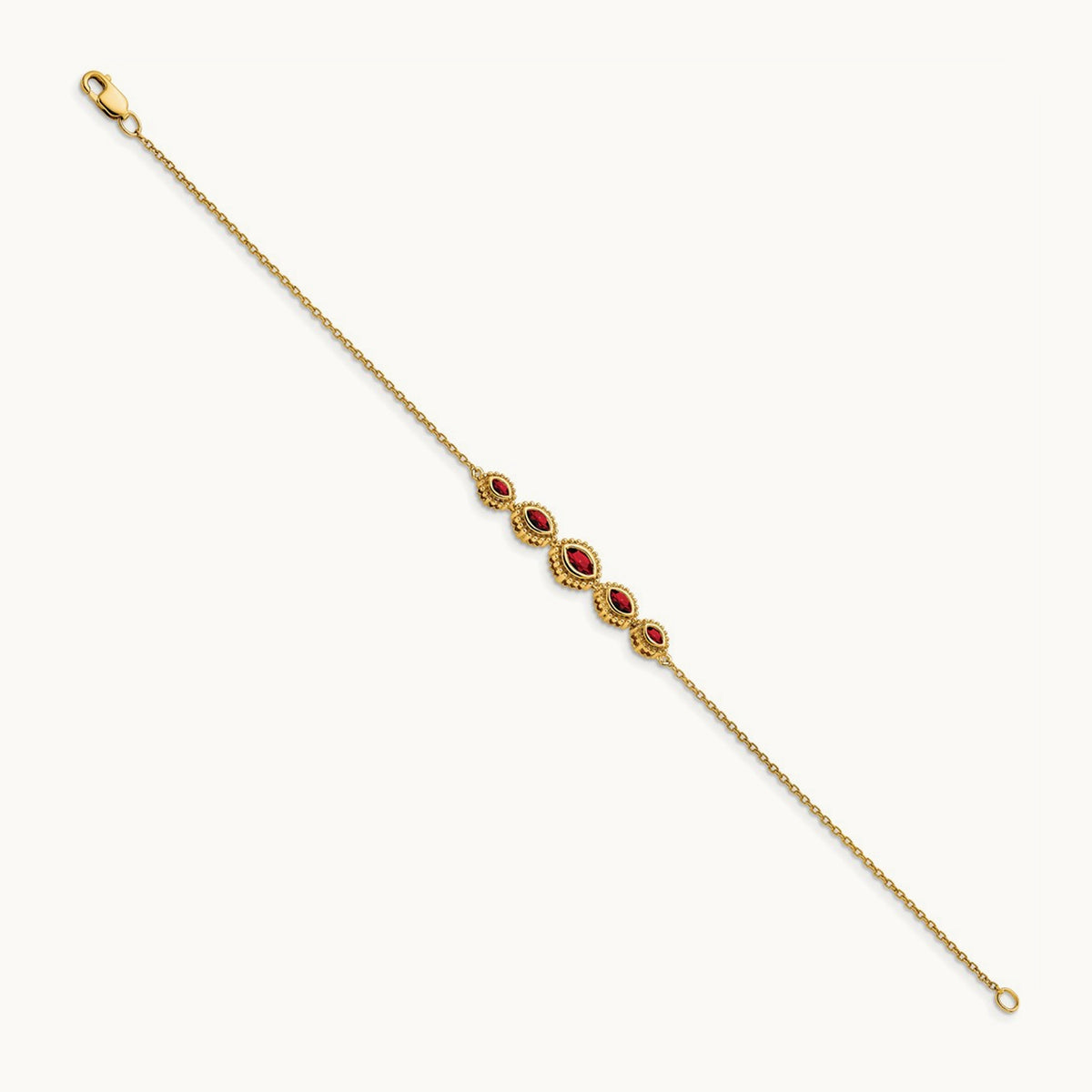 Marquise Garnet Bracelet — 14K Yellow Gold