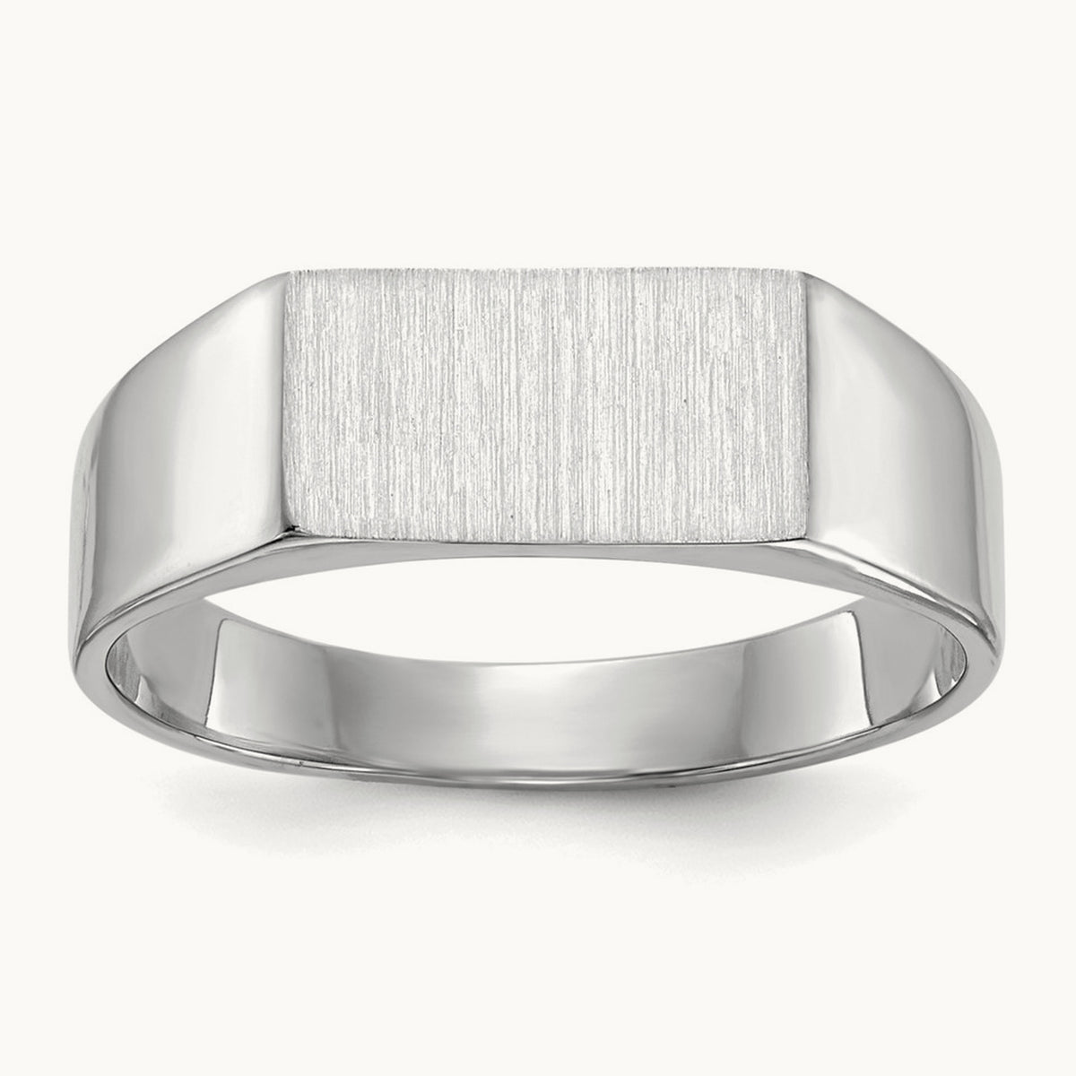 10.5x5. Closed Back Signet Ring, 5mm, 14K White Gold