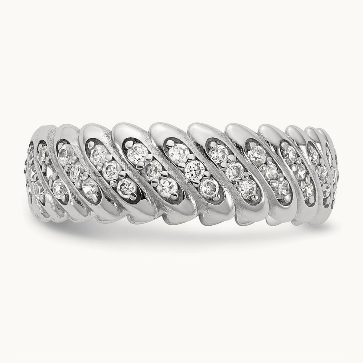 Polished Diamond Band Ring Complete — photo set