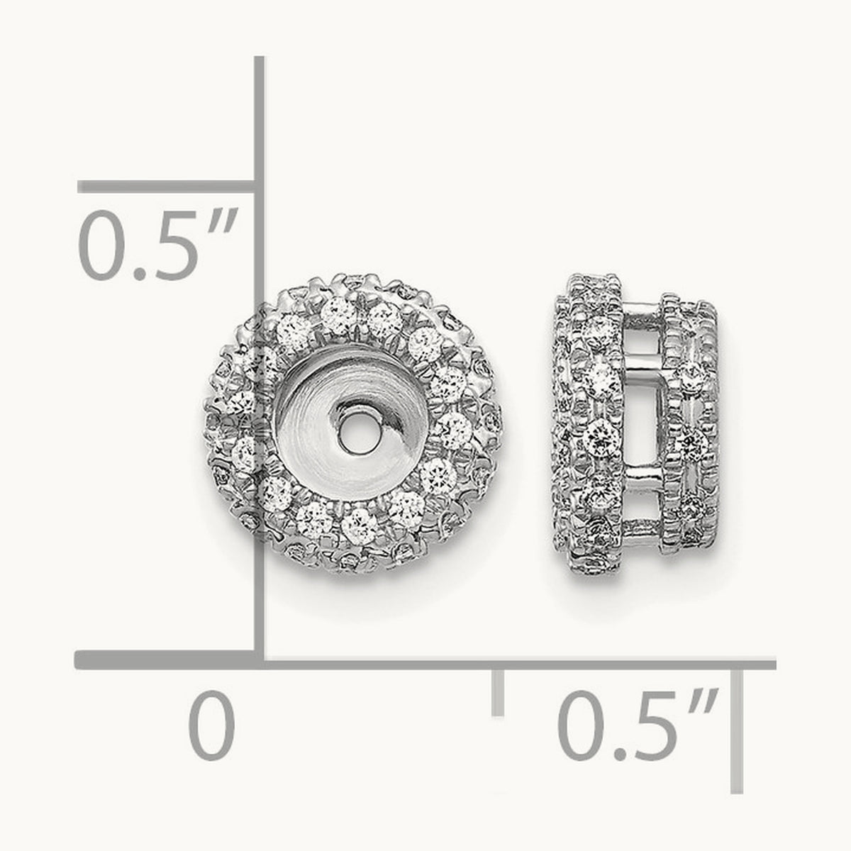Earring Jacket, 0.25 ct tw Lab-Grown Diamond — 14K White Gold