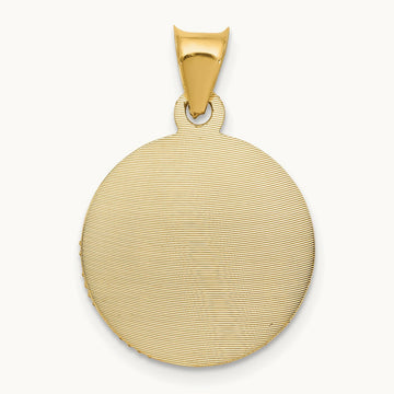 w/Rose and White Rhodium D/C Sagrado Corazon Pendant, 14K