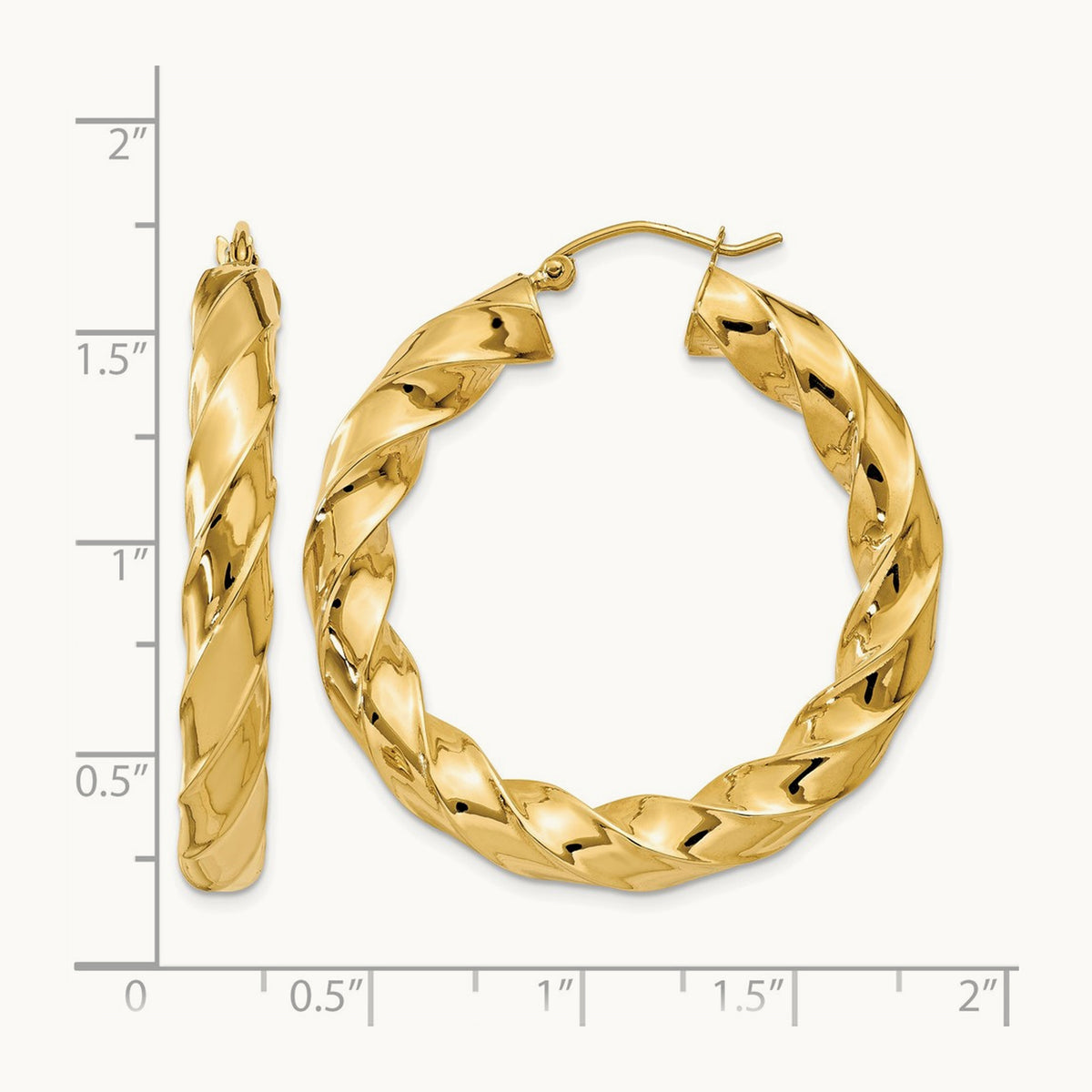 Bold Twisted Hoop Earrings — 39mm