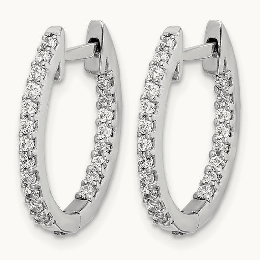 In/Out Hinged Hoop Earrings, 0.50 ct tw Lab-Grown Diamond
