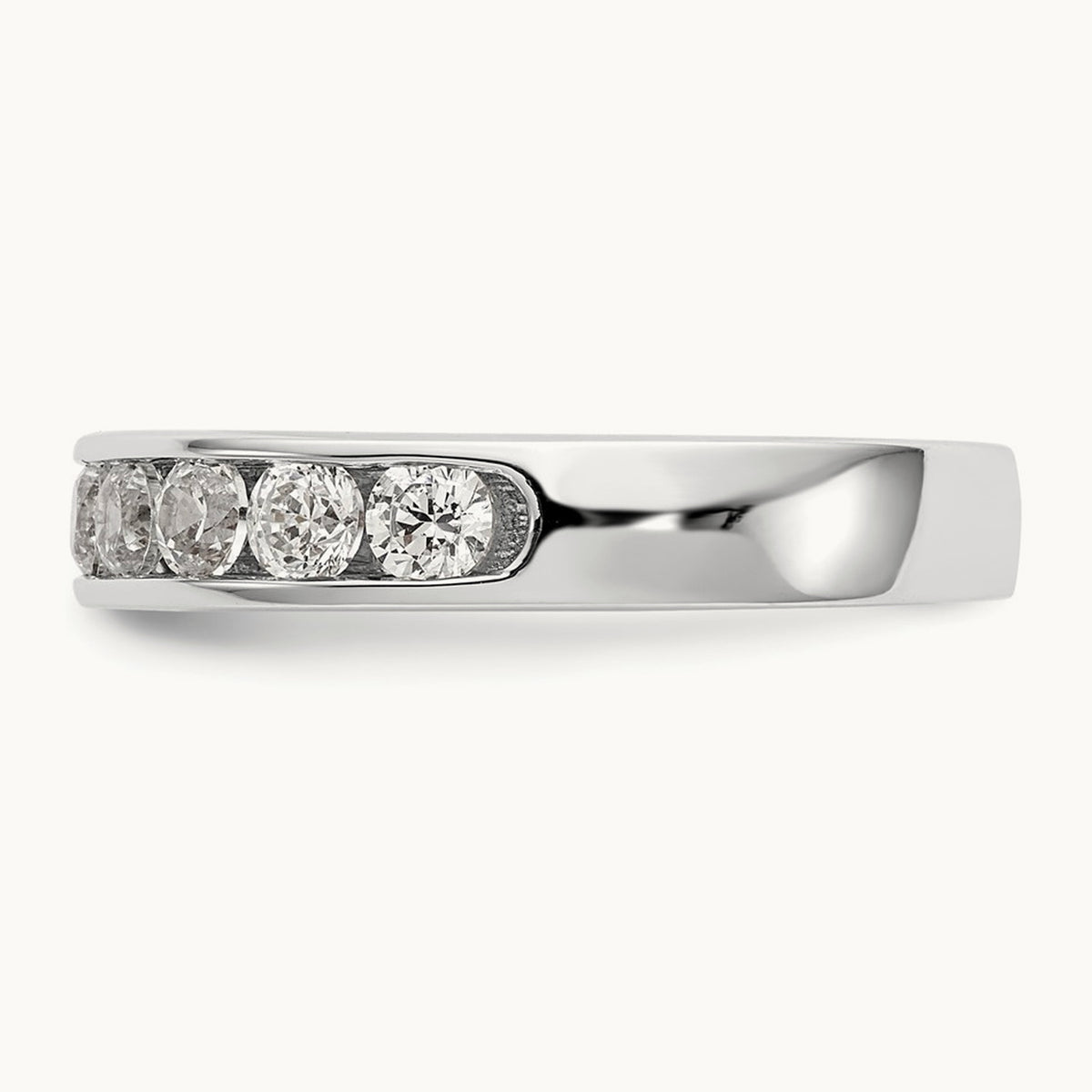 11-Stone Diamond Channel Band, 14K White Gold