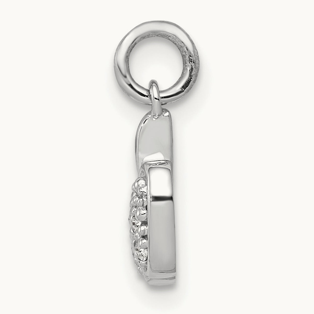 Diamond Apple Charm — 14K White Gold