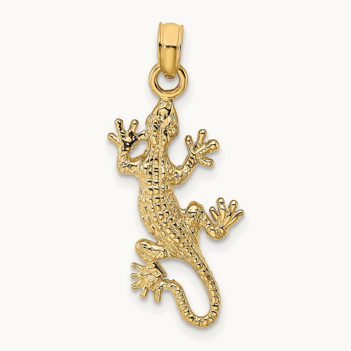2-D Lizard Charm, 14K
