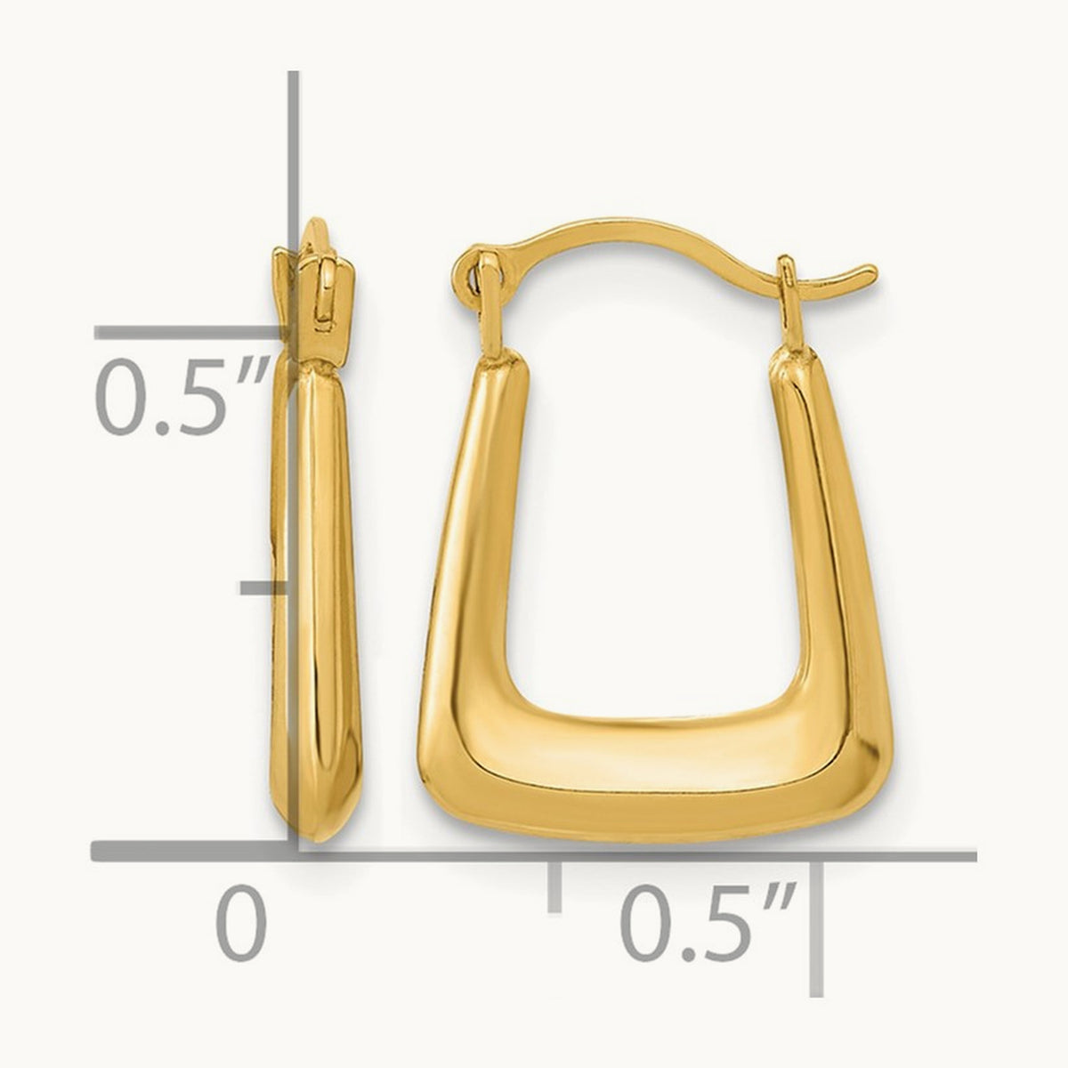 Polished Hollow Fancy Hoops, 14K