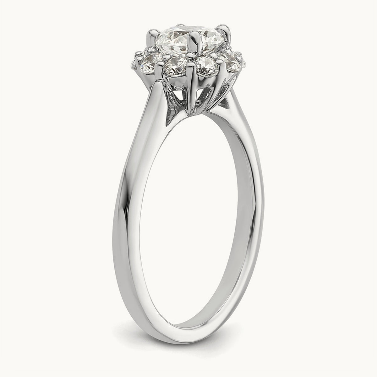 Round Halo Semi-Mount Engagement Ring — 2/5 ct, 7