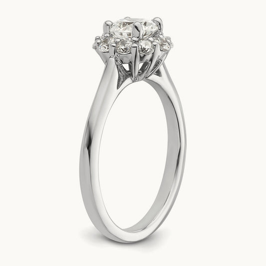 Round Halo Semi-Mount Engagement Ring — 2/5 ct, 7