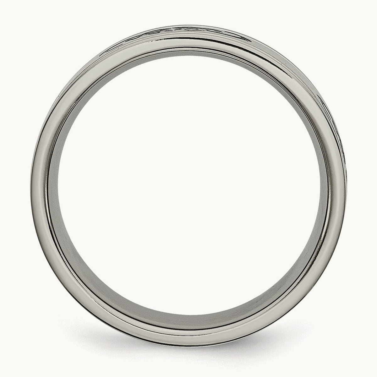 Brushed with Black Rubber Design Ridged Edge Band — photo set