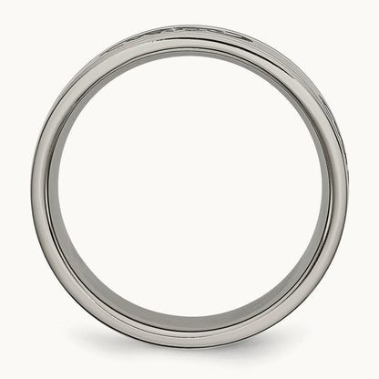 Brushed with Black Rubber Design Ridged Edge Band — photo set