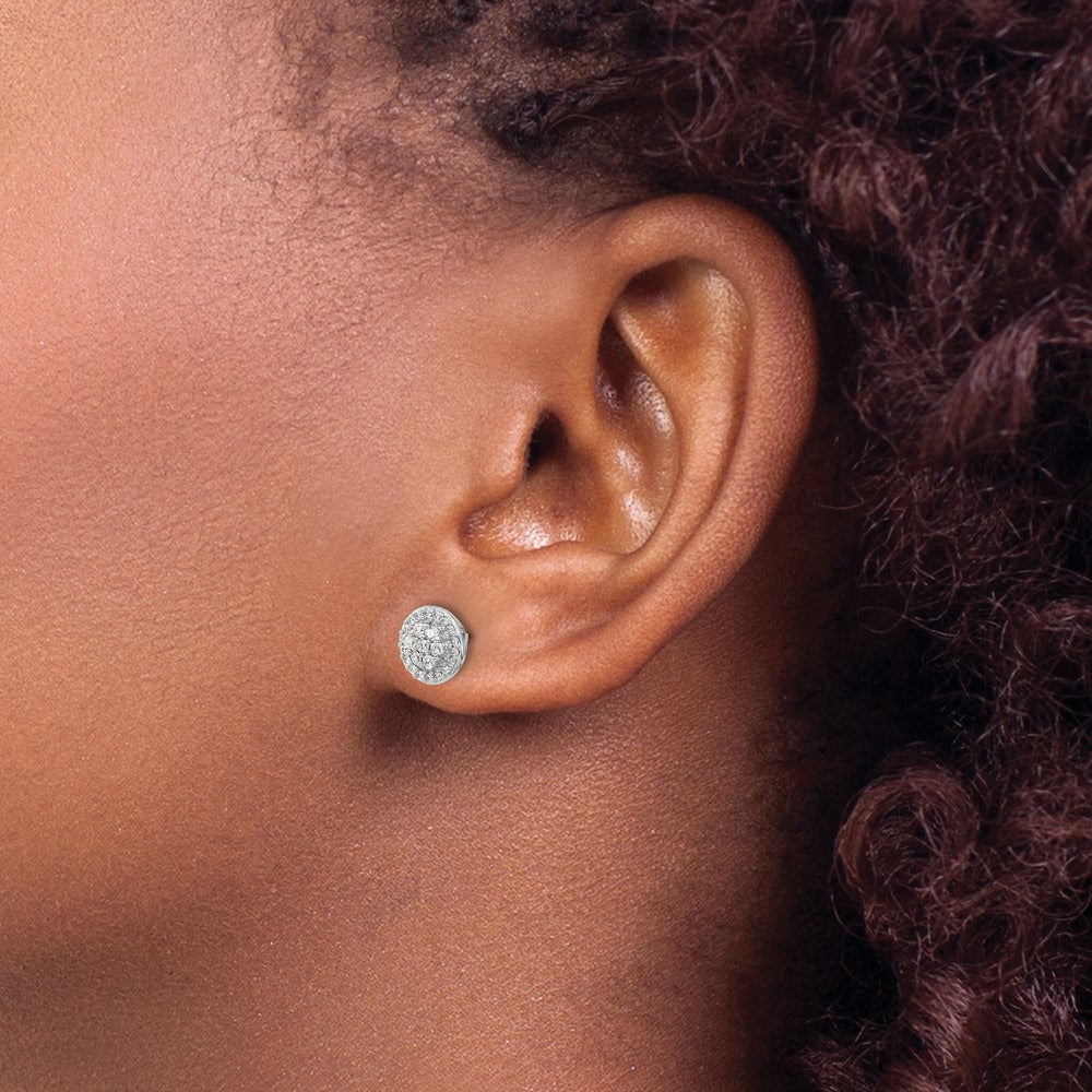 Diamond Cluster Earrings — 8mm