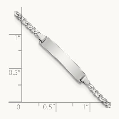 WG Flat Curb Link ID Bracelet, 14K