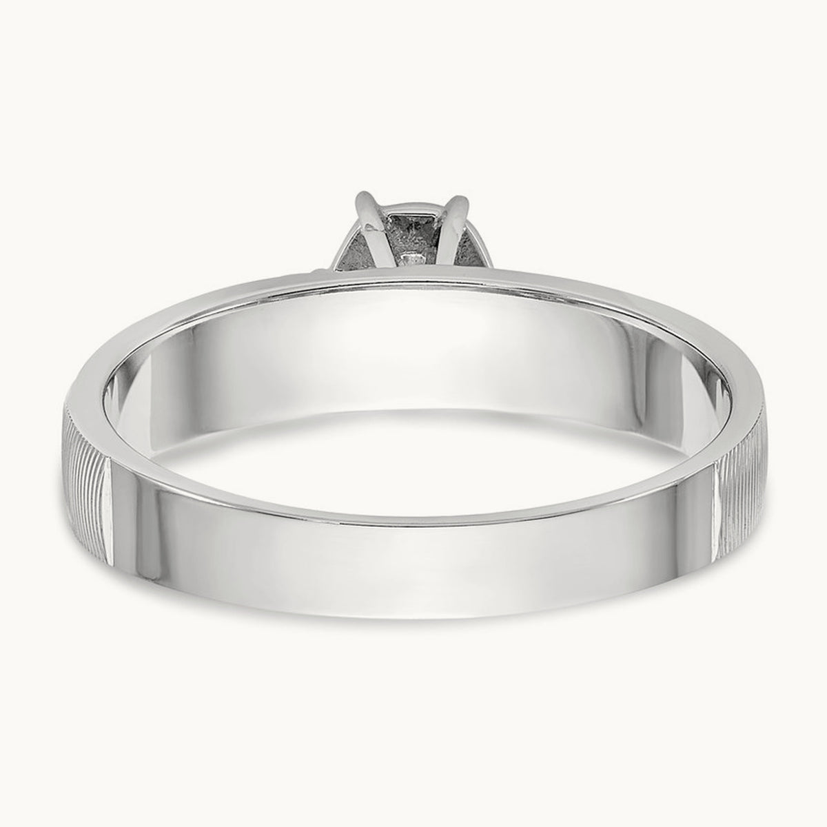 AA Quality Trio Complete Engagement Ring, 14K White Gold