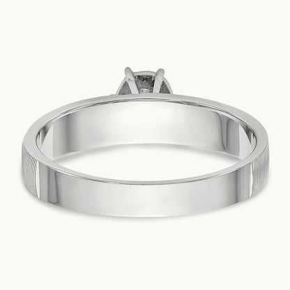 AA Quality Trio Complete Engagement Ring, 14K White Gold