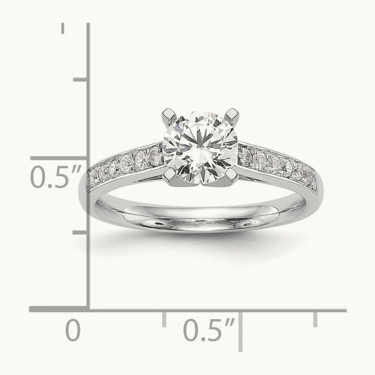 Semi-Mount Peg Set Engagement Ring, 0.25 ct tw Lab-Grown Diamond