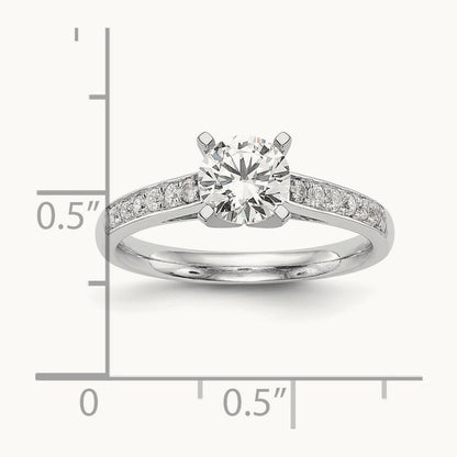 Semi-Mount Peg Set Engagement Ring, 0.25 ct tw Lab-Grown Diamond