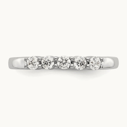 5-Stone Diamond Band, 14K White Gold