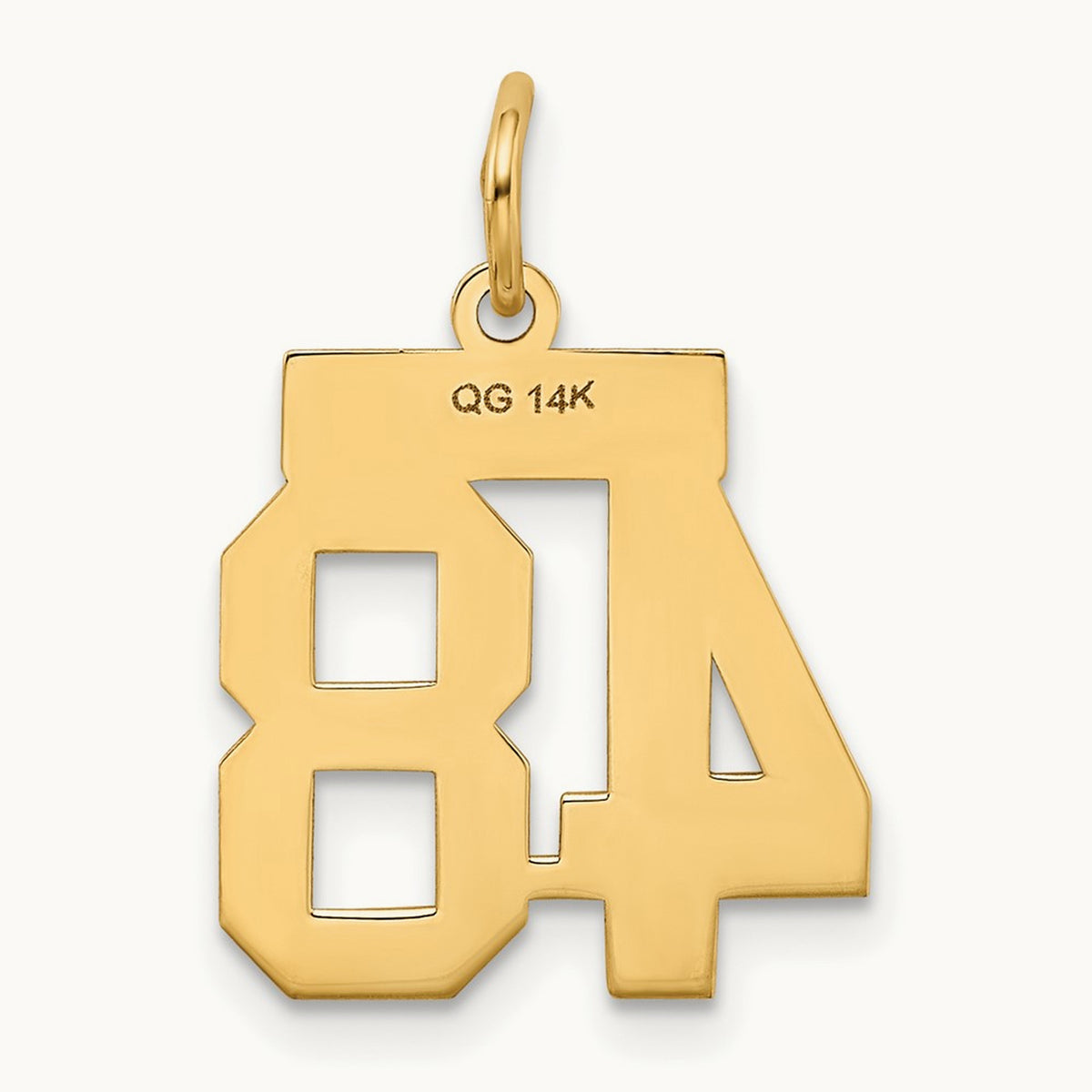 Small Polished Number 48 Charm, 14K