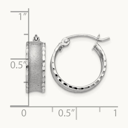 Diamond Cut Satin Hoop Earrings — photo set