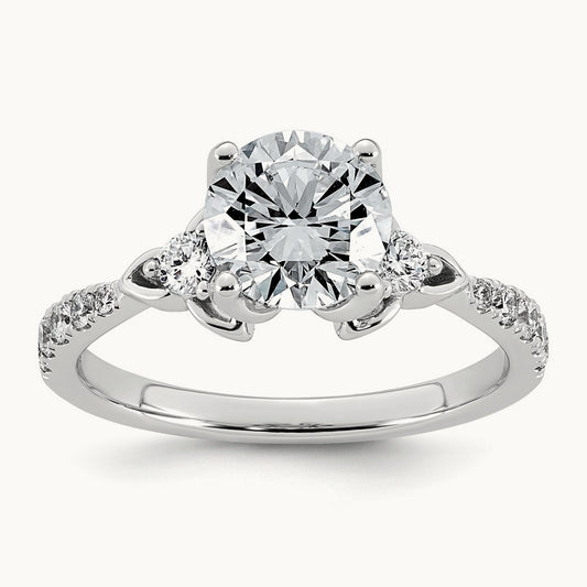 Round Center Engagement Ring, 1 7/8-3 1/2 ct Lab-Grown Diamond