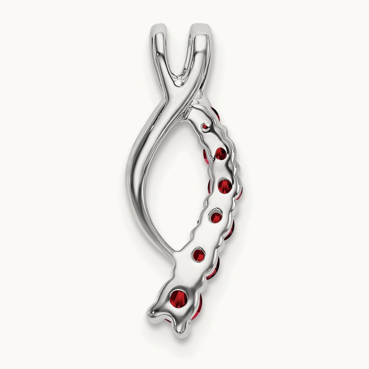 Garnet Journey Chain Slide, 14K White Gold