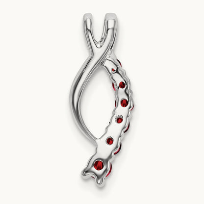Garnet Journey Chain Slide, 14K White Gold