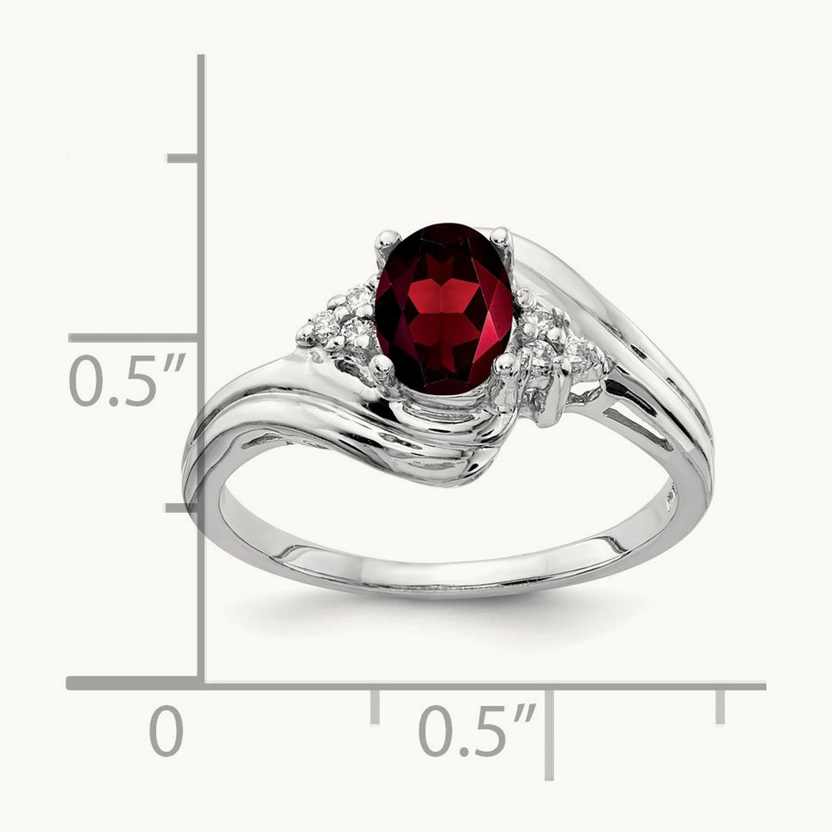Oval Garnet AA Diamond ring — photo set