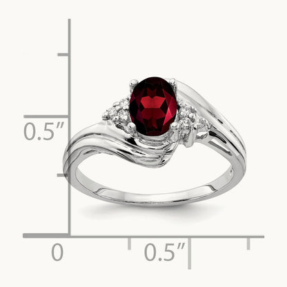 Oval Garnet AA Diamond ring — photo set