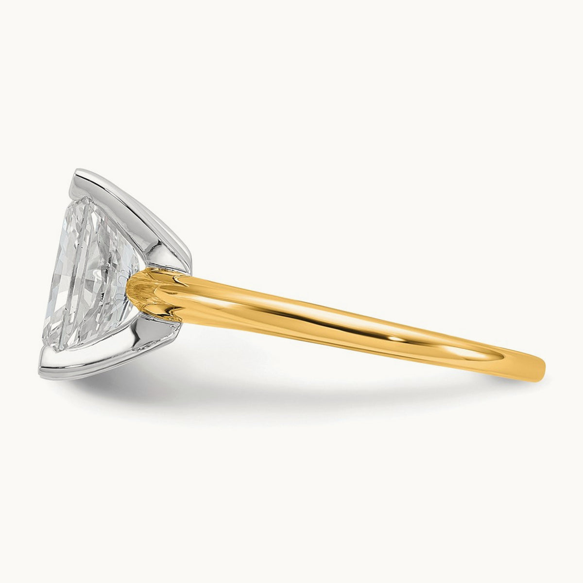 Radiant Solitaire Engagement Ring, 0.50-5.00 ct tw Lab-Grown Diamond — 2 1/4 ct, 14K Two-Tone