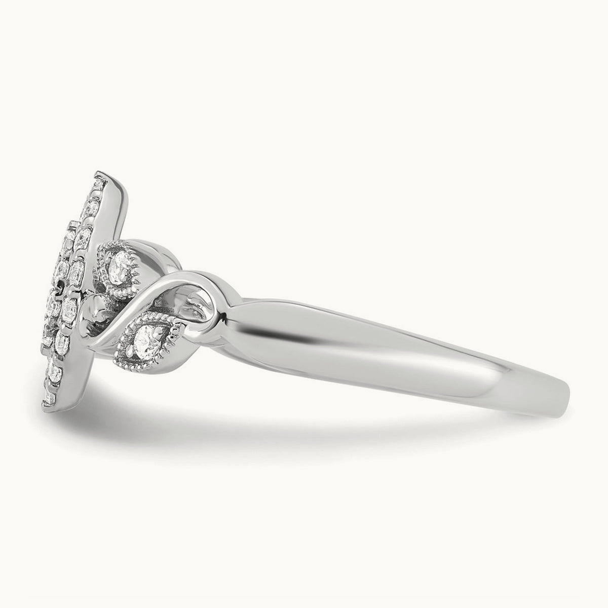Complete Diamond Cluster Marquise Engagement Ring — 14K White Gold