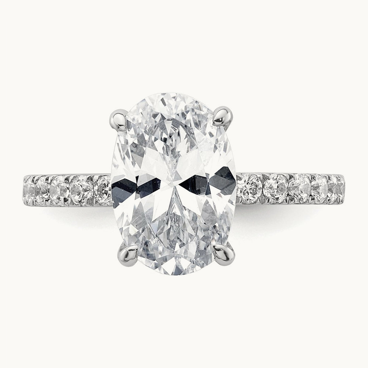 Oval Solitaire Engagement Ring, 1.25-4.50 ct tw Lab-Grown Diamond — 14K White Gold (2)