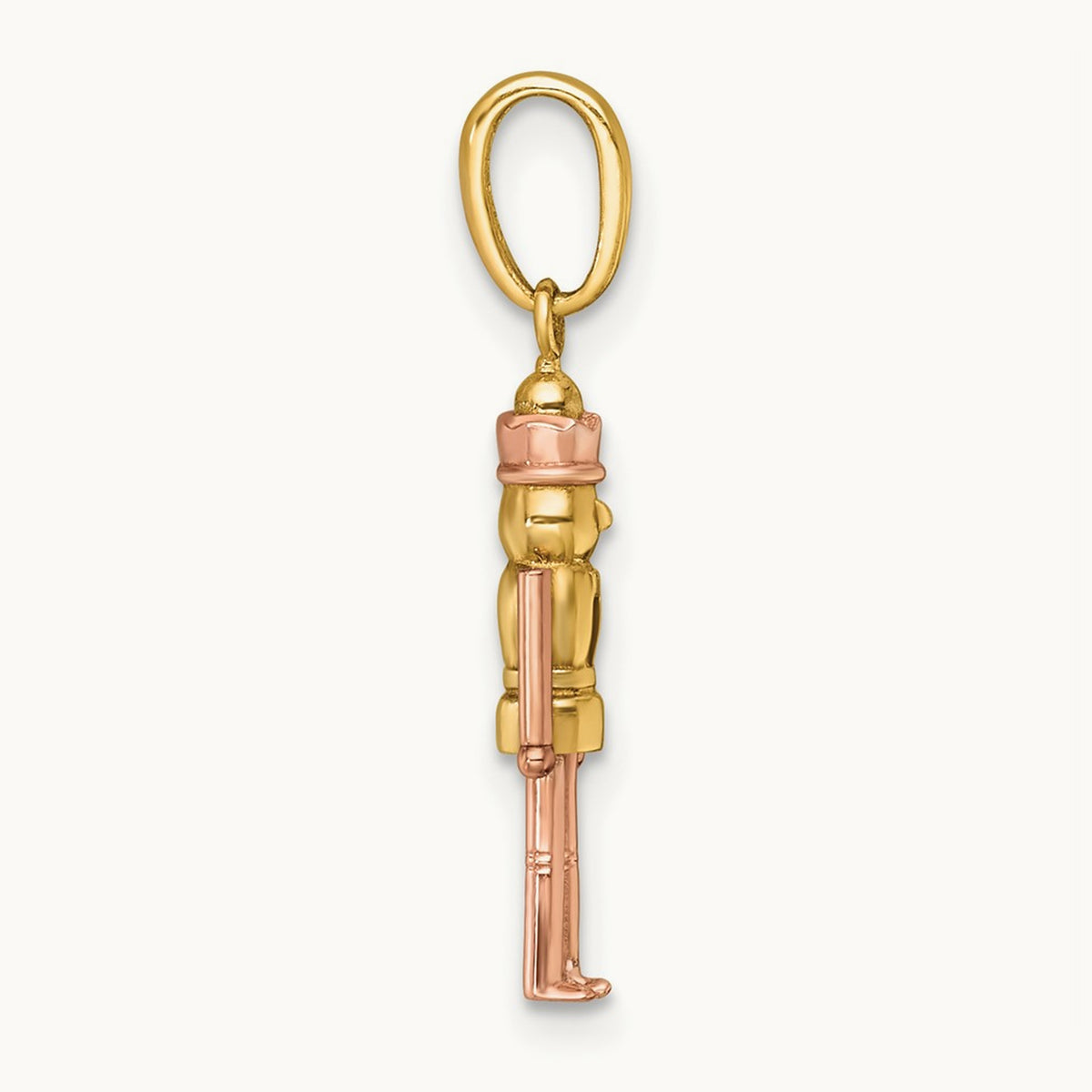 plating Polished Nut Cracker Charm, 14K with Rose