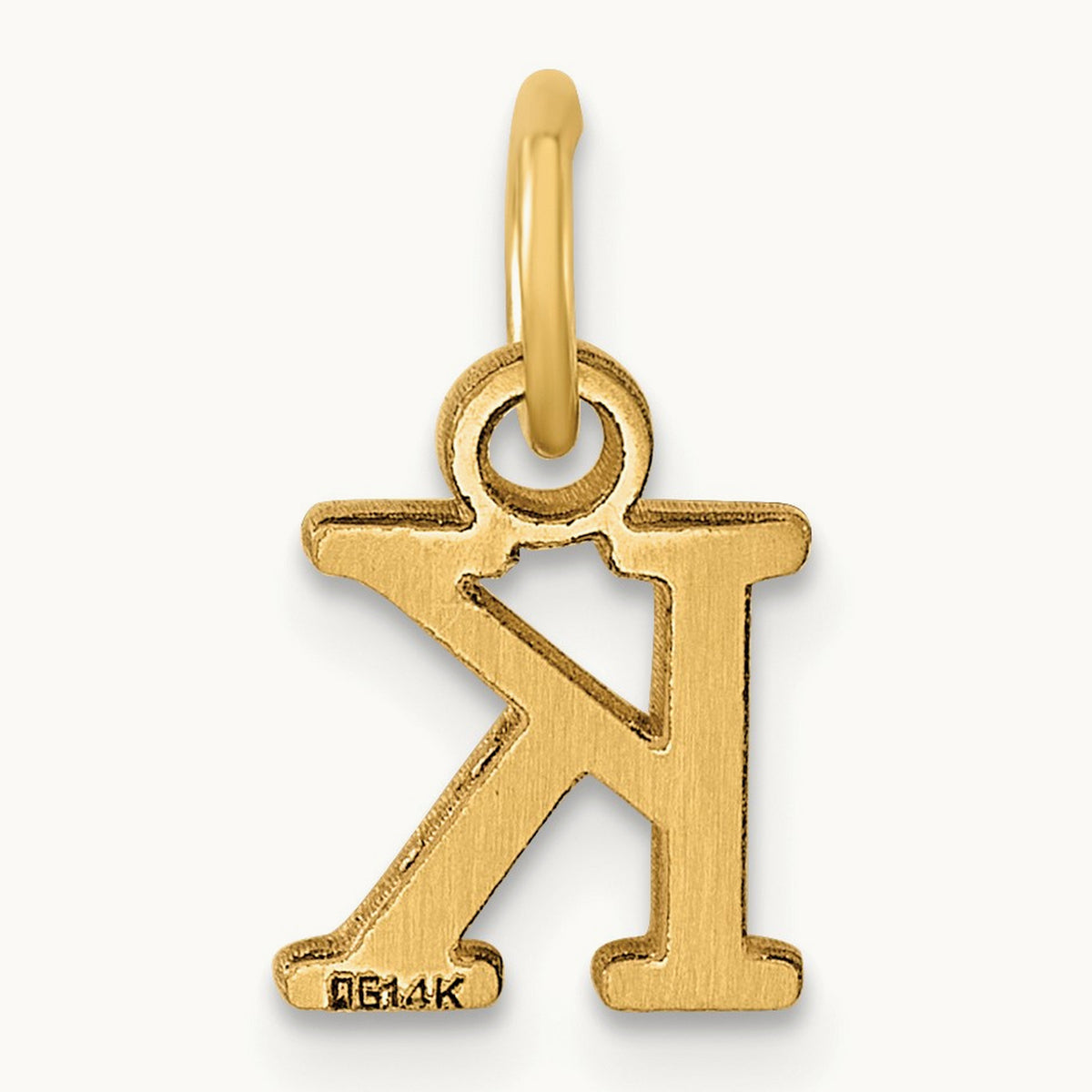 Cutout Letter K Initial Pendant, 14K Yellow Gold