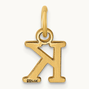 Cutout Letter K Initial Pendant, 14K Yellow Gold