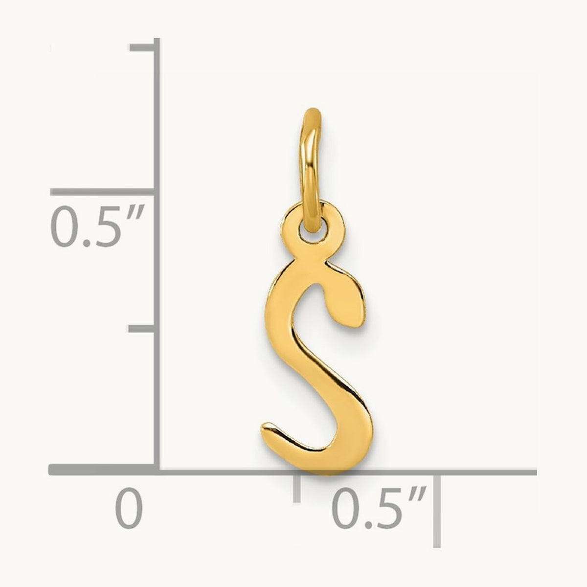 Small Slanted Block Initial Charm — 14K Yellow Gold, S