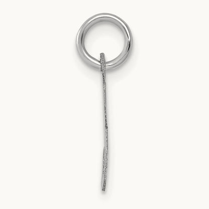 Small Script Letter E Initial Charm, 14K White Gold